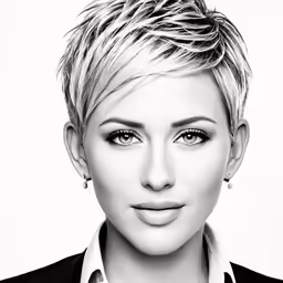 a woman with short hair and eyeshades posing for a photo