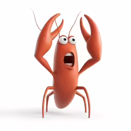 a funny little crab standing on a white background
