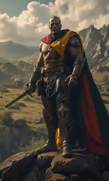 there is a male hero on the mountain