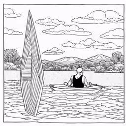 a person floating in a boat in the ocean