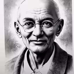 a black and white image of an old man