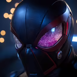 the space ranger in his helmet, looking out to the stars