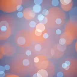 a group of orange and blue bubbles are in the air