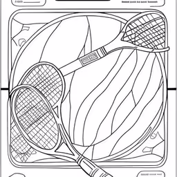 the book cover for an adult coloring book with tennis rackets