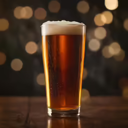 a glass of light beer is shown on a table