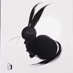 black and white photo of an abstract headphone