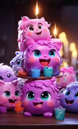 there is a birthday cake on the table with candles