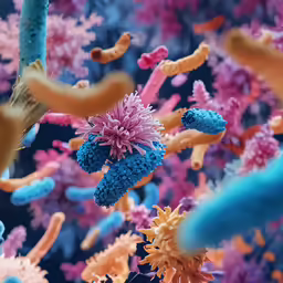 some colorful corals and sea sponges in an ocean