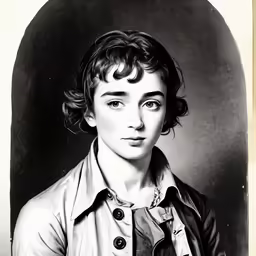 the young woman has an old fashioned coat