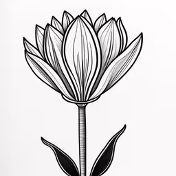 an old drawing of a flower on a white paper