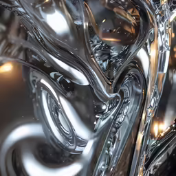 a chrome steel abstract pattern with light highlights