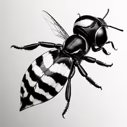 a black and white illustration of an insect