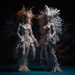 two people in costumes stand side by side