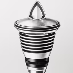 a rotating object with a metal body and no top