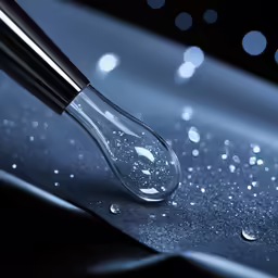 a close up shot of an oil tube with rain drops