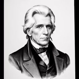 a man with white hair in an old fashioned photo