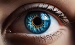 an image of a blue iris eye