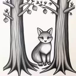 the cat in the tree has eyes open