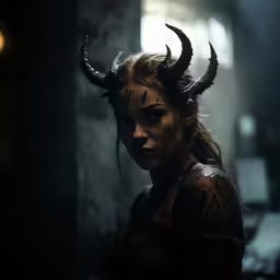 the woman has horns around her head