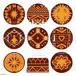 abstract hand painted brown and yellow designs royalty,the decorative designs that each use on paper royalty,a set of nine brown circular designs royalty,the design elements used in ancient mexican art and architecture, including plates, baskets, boxes, and pottery royalty photo,a set of decorative ethnic pattern designs royalty illustration