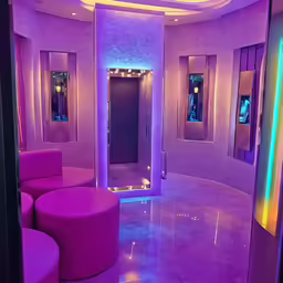 this is an example of a futuristic hotel lobby with a futuristic look