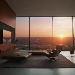 a room filled with a chair and a window