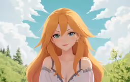 anime girl with long hair and blue eyes looking straight ahead