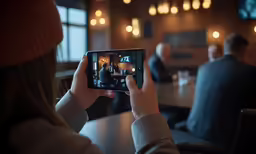 the person is taking a photo with their cell phone
