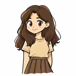 the avatar of a girl in brown dress