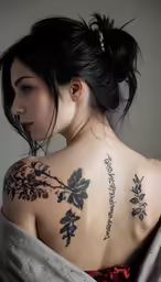 a woman with a tattoo on her back