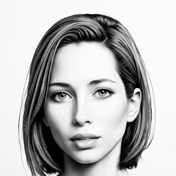a woman with a neck tie, black and white