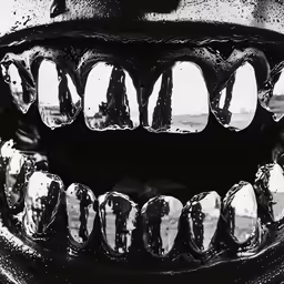 a close up image of a tooth on a grill