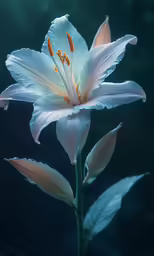 a single lily is shown in this artistic photograph