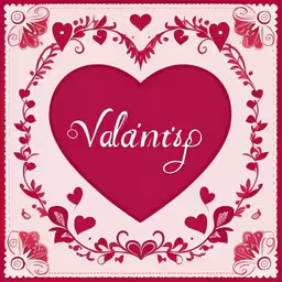 valentines day card with hearts, flowers and foliage,valentine