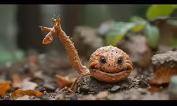 the small lizard is wearing a happy smile