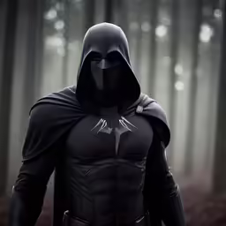 the dark knight with a hood and cape