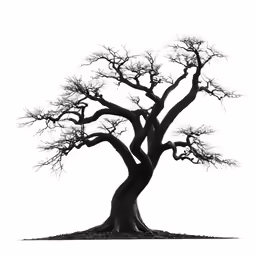 a tree with lots of branches in front of a white background
