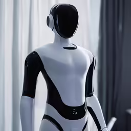 an alien humanoid standing next to a window
