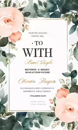 a photo of the wedding stationery with flowers in the center