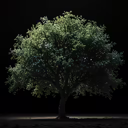 there is an empty tree in the dark