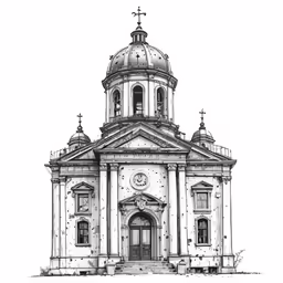 this is an ink drawing of the church i have been looking at