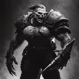 a creature that is wearing gear, wielding a sword