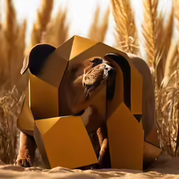 a dog is shown looking inside a little box