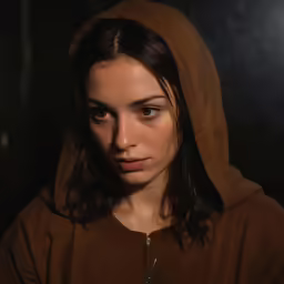 there is a woman with a hoodie on