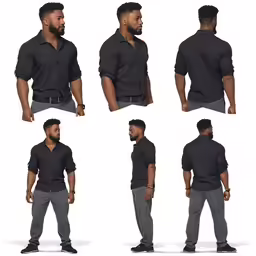 a set of men in different poses for the male model