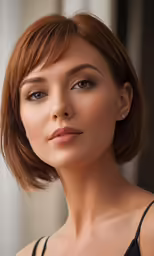 a woman wearing a black top looking at the camera