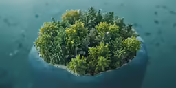 a potted plant with lots of small green plants on it