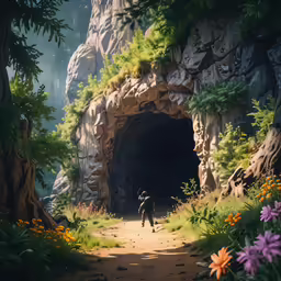 a small tunnel in the middle of a forest