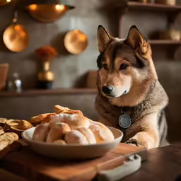 a close up of a dog laying on a table