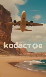 an airplane flying over the ocean near mountains